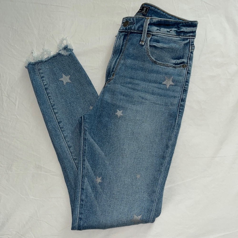 Star Printed Abercrombie & Fitch High Rise Jeans